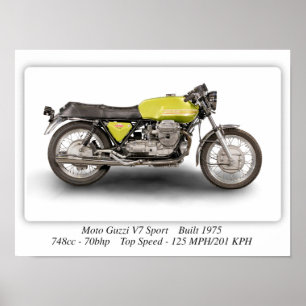 Póster Moto Guzzi V7 Sport Motorcycle - A3