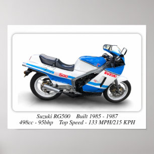 Póster Moto Suzuki RG500 "Gamma" Classic Motorcycle - A3 