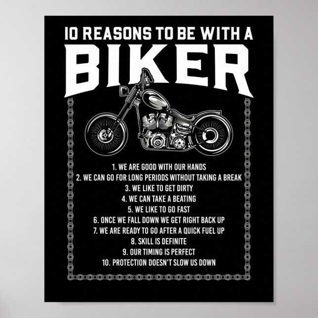 Póster Motocicleta 10 Razones Para Estar Con (Frente)