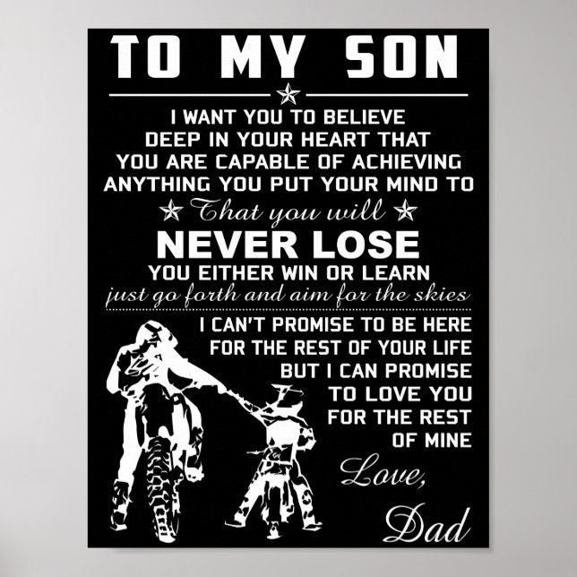 Póster Motocicleta A Mi Hijo Amar A Papá (Frente)