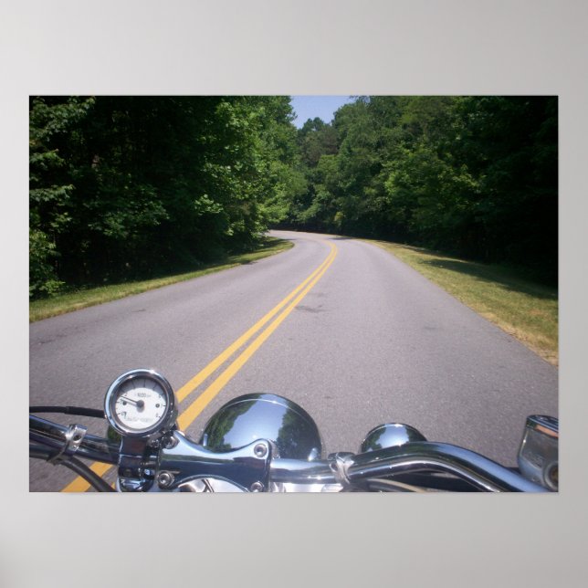 Póster Motocicleta azul 3 (Frente)