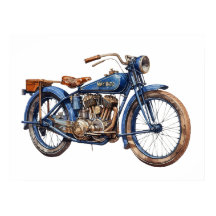 Motocicleta azul de color de agua