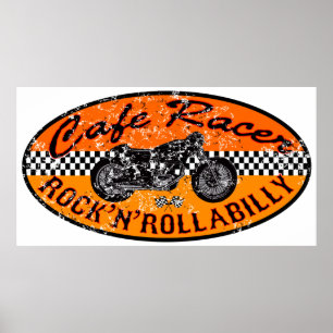 Póster Motocicleta Cafe Racer