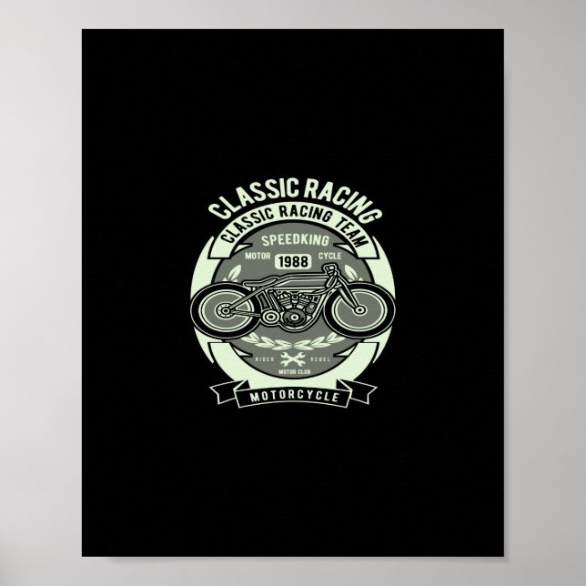 Póster motocicleta clásica (Frente)