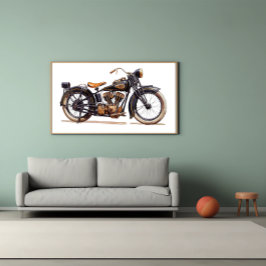 Póster Motocicleta clásica de época