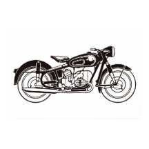 Motocicleta clásica en blanco y negro