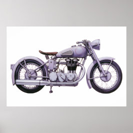 Póster motocicleta clásica IX