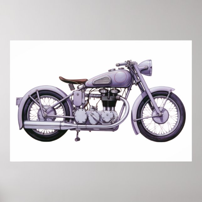 Póster motocicleta clásica IX (Frente)