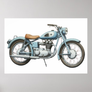 Póster Motocicleta clásica VII