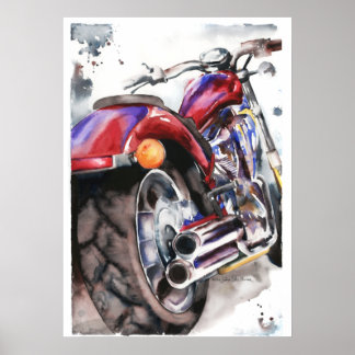 Póster Motocicleta color de la piel de Honda por Jamie Ha