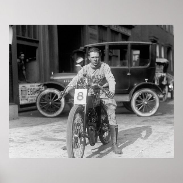 Póster Motocicleta de Carreras, 1922 (Frente)