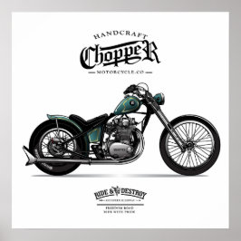 Póster Motocicleta de Chopper Vintage