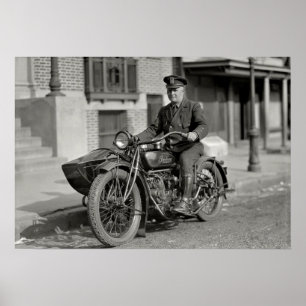 Póster MOTOCICLETA DE LA POLICÍA ESTATAL COP c. 1923