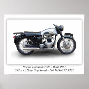 Póster Motocicleta de Norton Dominator 99 - A3