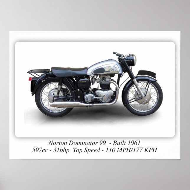 Póster Motocicleta de Norton Dominator 99 - A3 (Frente)