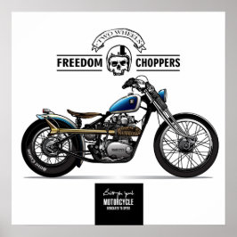 Póster Motocicleta del helicóptero de la libertad de cose