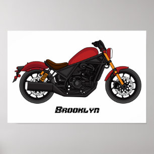 Póster motocicleta estilo crucero Guay