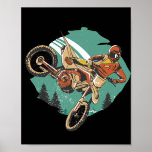 Póster Motocicleta Freestyle Stunts FMX