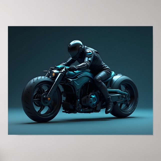 Póster Motocicleta Futurista (Frente)
