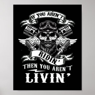 Póster Motocicleta Grunge no vive el ciclismo Ridin
