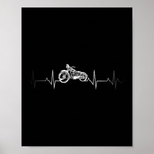 Póster Motocicleta Heartbeat T-Shirt - Me encanta mi moto