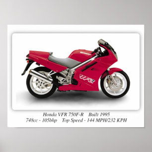 Póster motocicleta Honda VFR 750F-R - A3