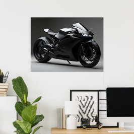 Póster Motocicleta Negra