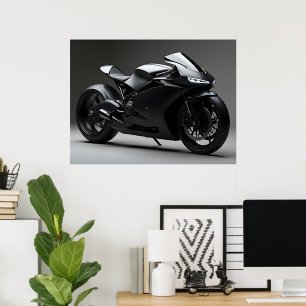 Póster Motocicleta Negra