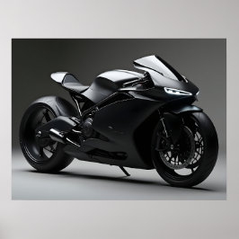 Póster Motocicleta Negra