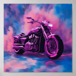 Póster Motocicleta poster, colores abstractos