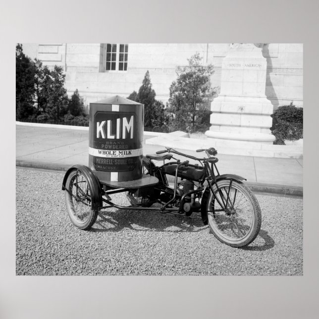 Póster Motocicleta publicitaria, 1921 (Frente)