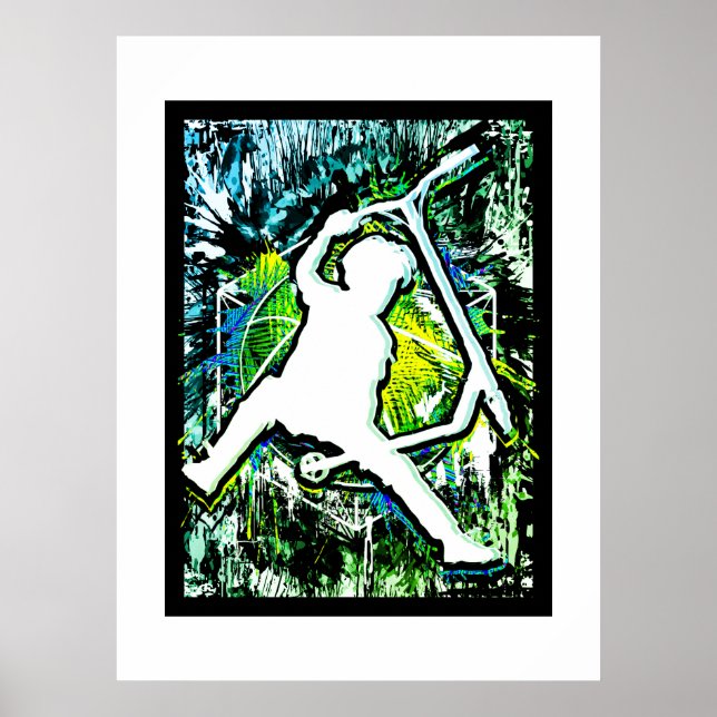 Póster Motocicleta retro - Stuntscooter - Kick Stunt Scoo (Frente)