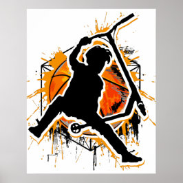 Póster Motocicleta retro - Stuntscooter - Kick Stunt Scoo