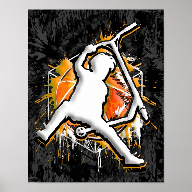 Póster Motocicleta retro - Stuntscooter - Kick Stunt Scoo (Frente)