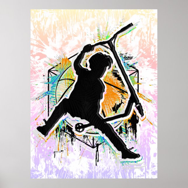 Póster Motocicleta retro - Stuntscooter - Kick Stunt Scoo (Frente)