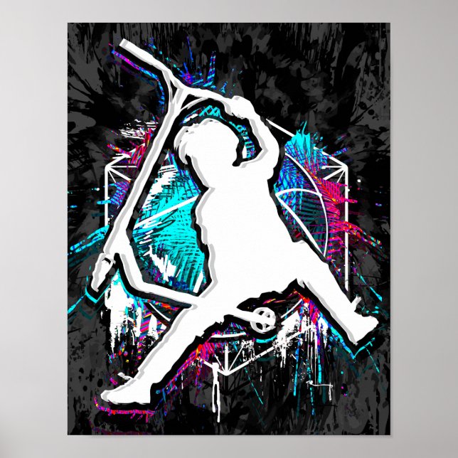 Póster Motocicleta retro - Stuntscooter - Kick Stunt Scoo (Frente)