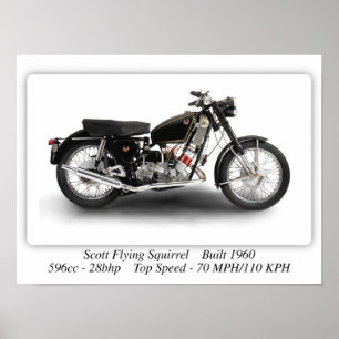 Póster Motocicleta Scott Flying Squirrel - A3 Print