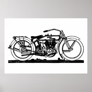 Póster Motocicleta V clásica