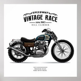 Póster Motocicleta Vintage Speedway