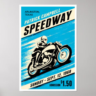 Póster Motocicleta vintage Speedway 1968