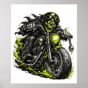 Póster Motocicleta Zombi de Motociclista