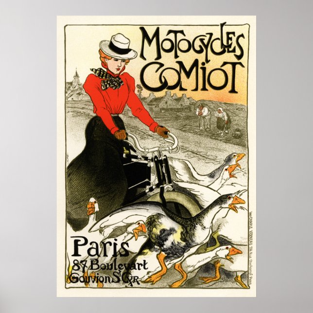 Póster Motocicletas Comiot, Steinlen (Frente)