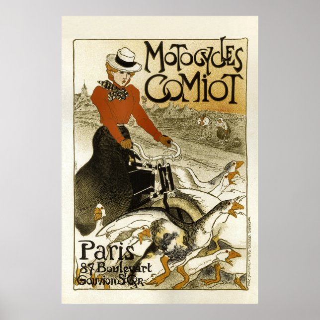 Póster Motocicletas Comiot Vintage Publicidad francesa (Frente)