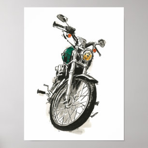 Póster Motocicletas en tinta I