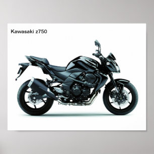 Póster motocicletas Kawasaki z750