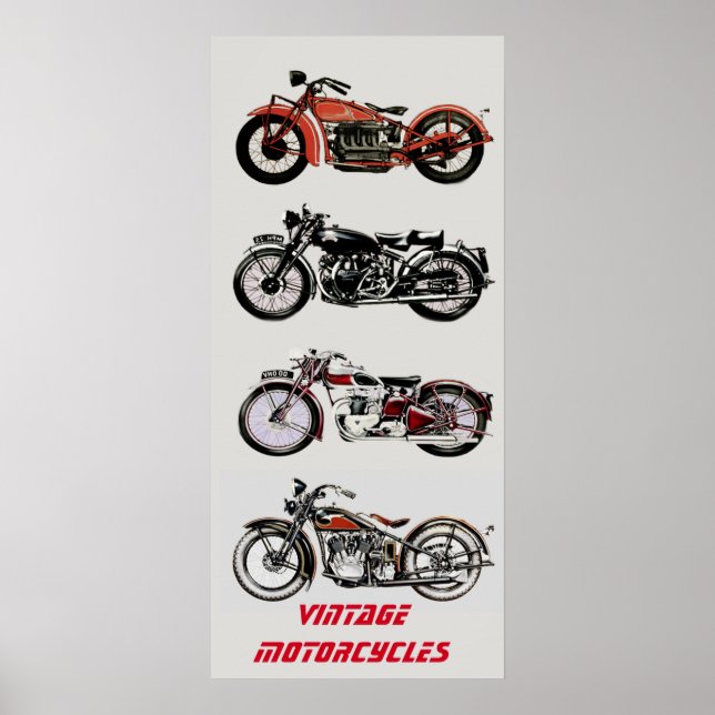 Póster MOTOCICLETAS ViNTAGE (Frente)