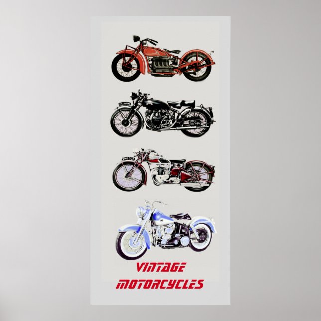 Póster MOTOCICLETAS ViNTAGE (Frente)