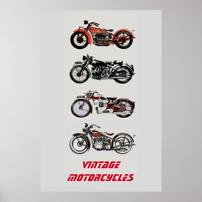 PÓSTER MOTOCICLETAS VINTAGE (Frente)