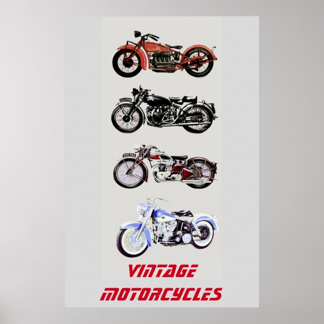 Póster MOTOCICLETAS ViNTAGE (Frente)