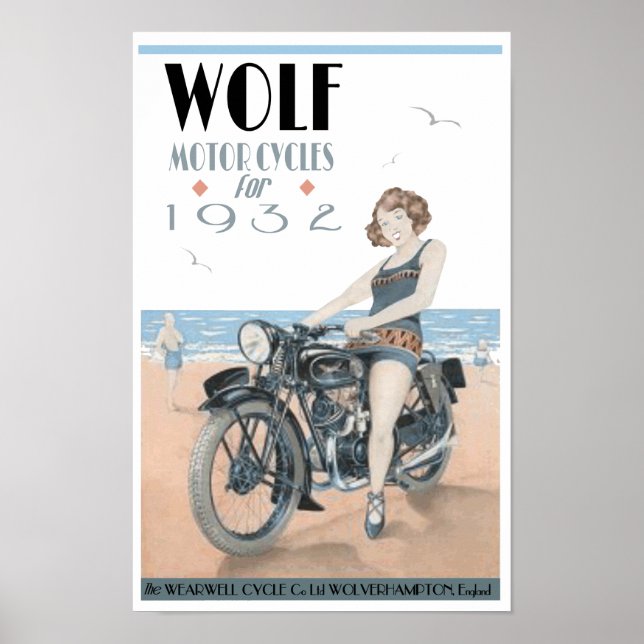 Póster Motocicletas Wolf (Frente)